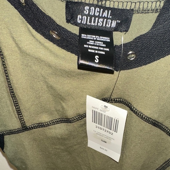 NWT Hot Topic Social Collision Dark Green Hardware Gorpcore Punk Midaxi Dress - Picture 3 of 5
